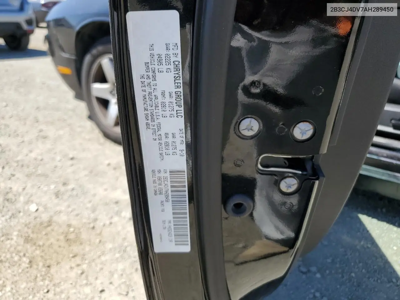 2010 Dodge Challenger Se VIN: 2B3CJ4DV7AH289450 Lot: 56510495