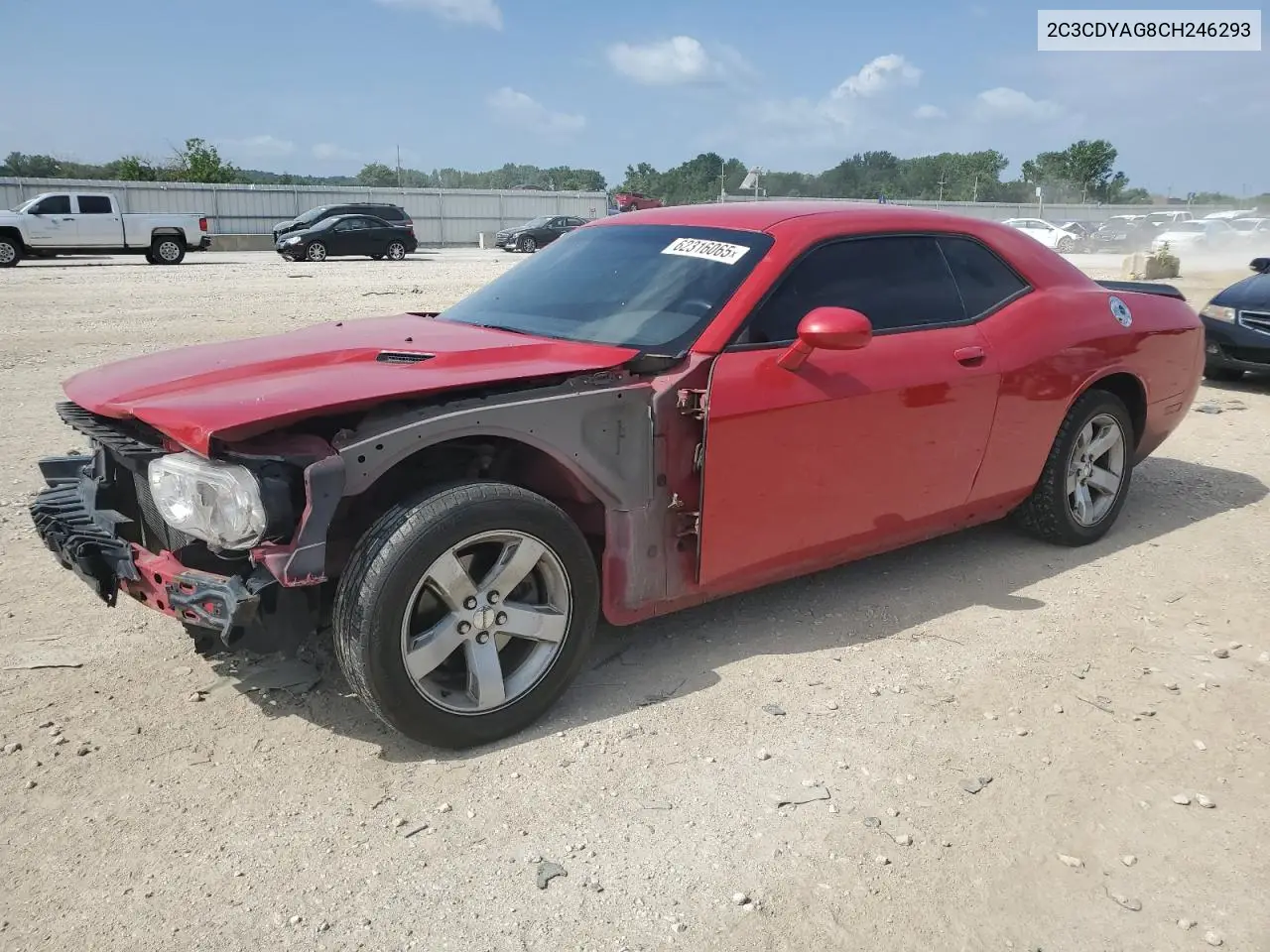 2012 Dodge Challenger Sxt VIN: 2C3CDYAG8CH246293 Lot: 62316065