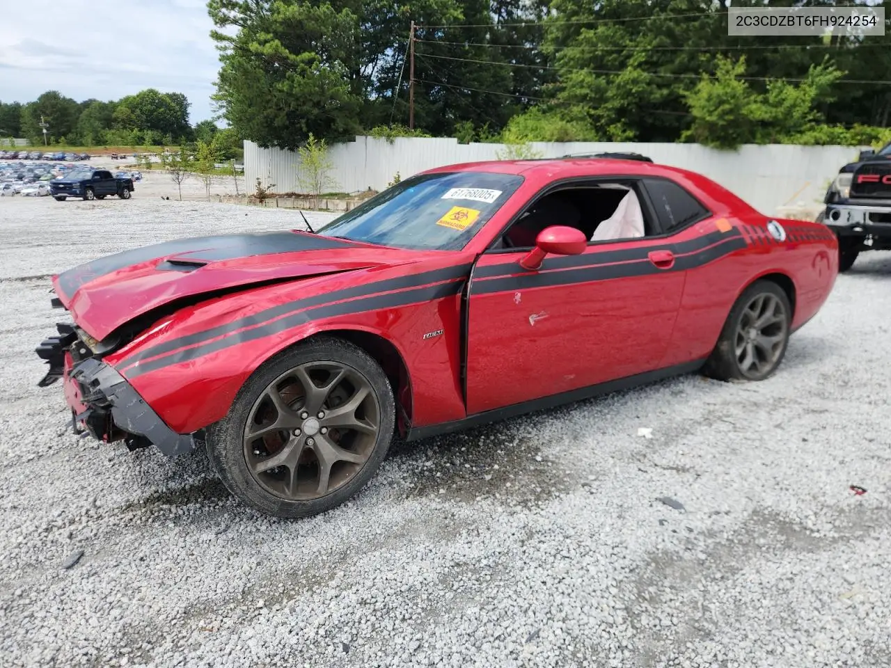 2015 Dodge Challenger Sxt Plus VIN: 2C3CDZBT6FH924254 Lot: 61768005