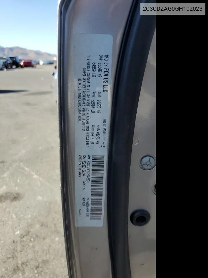 2016 Dodge Challenger Sxt VIN: 2C3CDZAG0GH102023 Lot: 61680015
