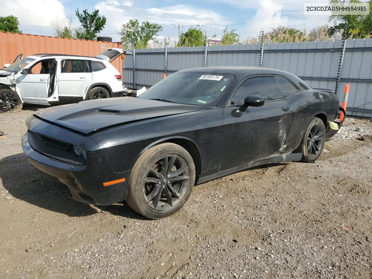 2017 Dodge Challenger Sxt VIN: 2C3CDZAG5HH554955 Lot: 56189175