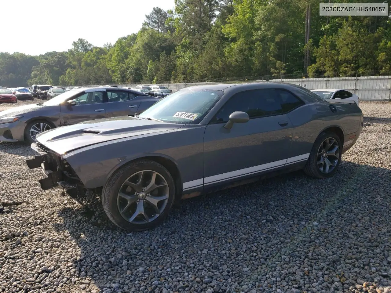 2017 Dodge Challenger Sxt VIN: 2C3CDZAG4HH540657 Lot: 57071585