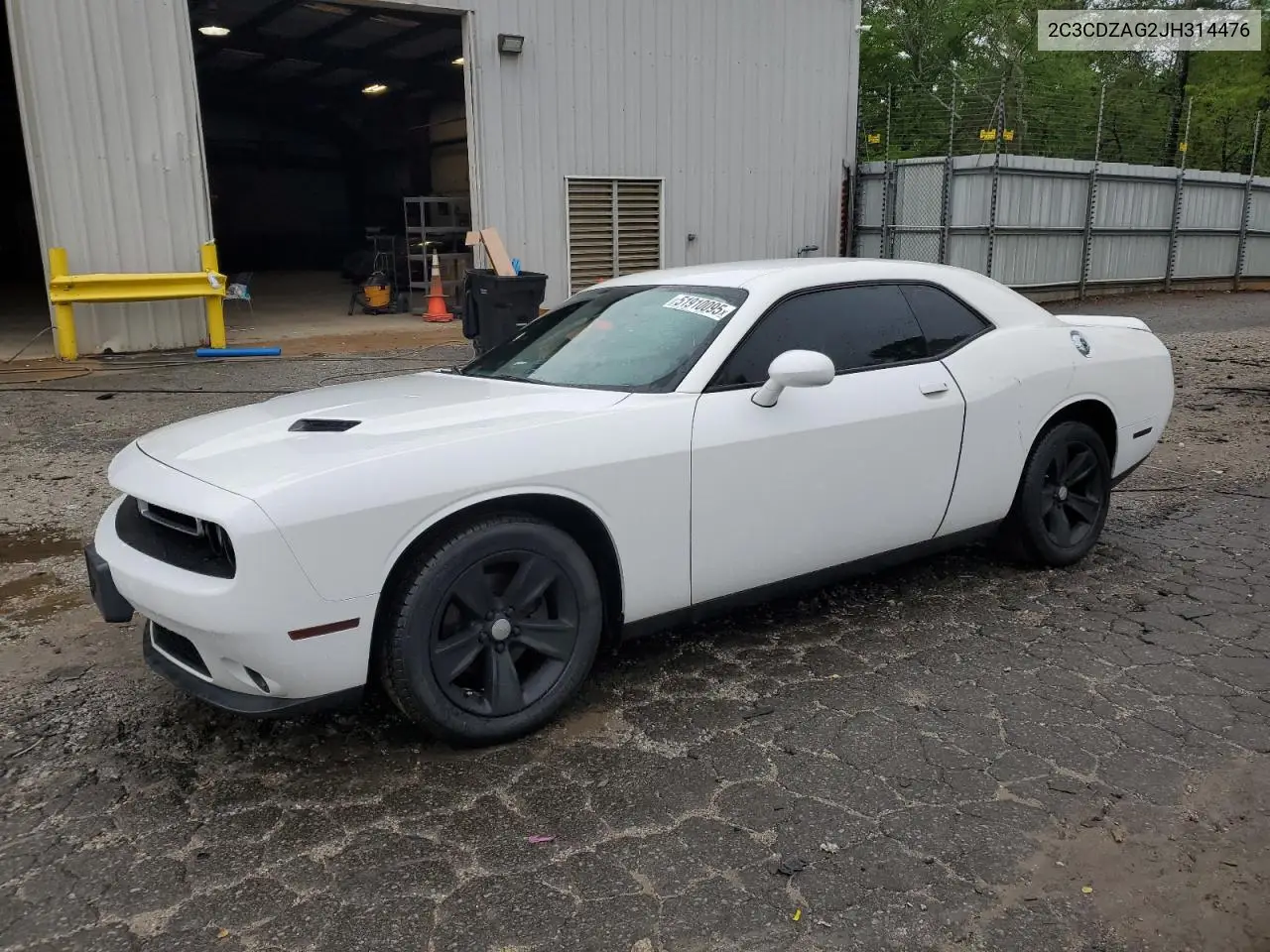 2018 Dodge Challenger Sxt VIN: 2C3CDZAG2JH314476 Lot: 51910095