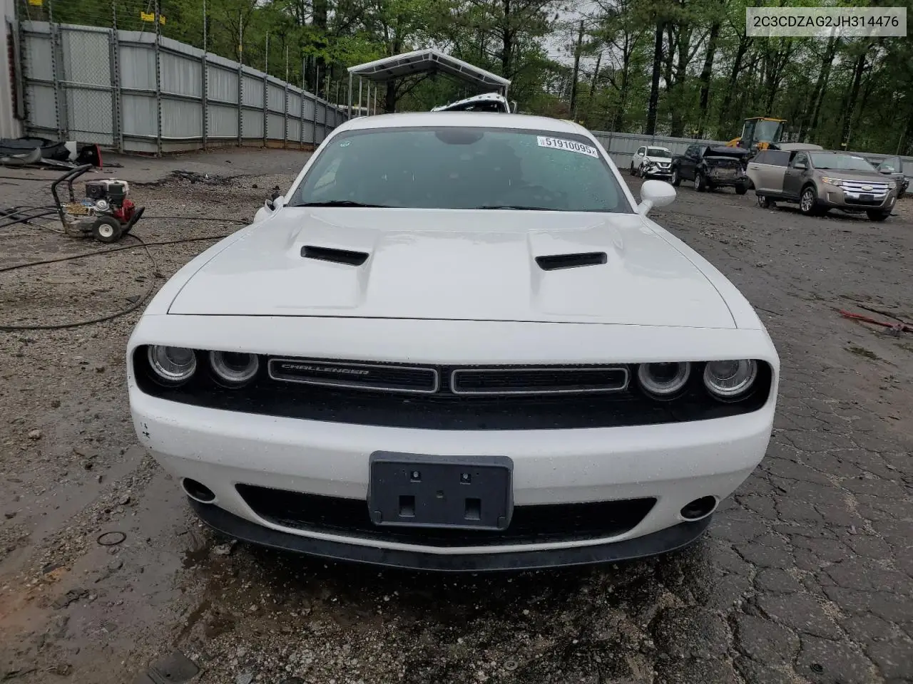 2018 Dodge Challenger Sxt VIN: 2C3CDZAG2JH314476 Lot: 51910095