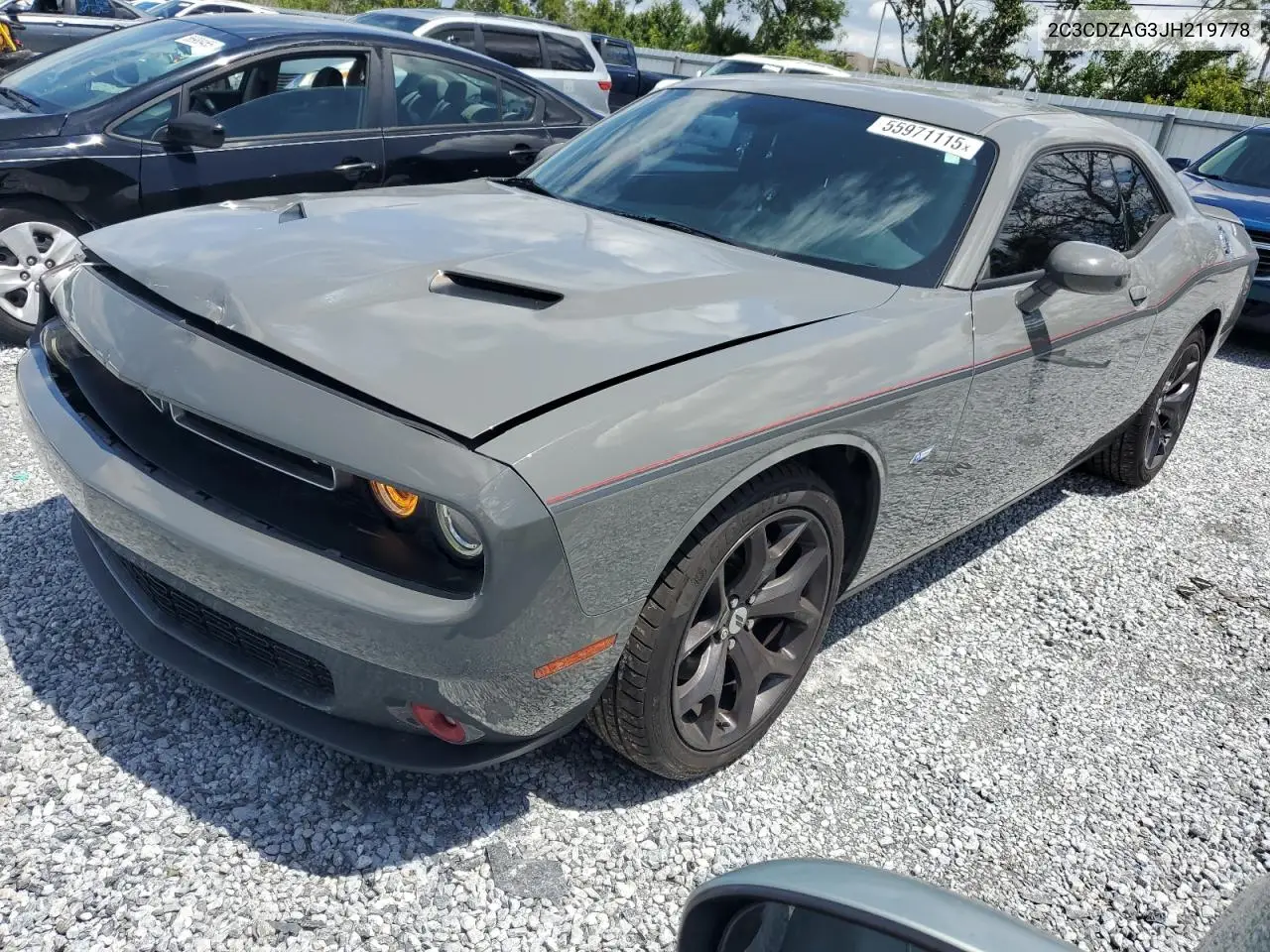 2018 Dodge Challenger Sxt VIN: 2C3CDZAG3JH219778 Lot: 55971115