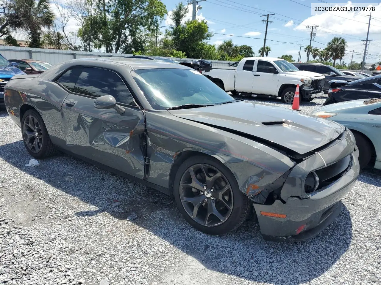 2018 Dodge Challenger Sxt VIN: 2C3CDZAG3JH219778 Lot: 55971115