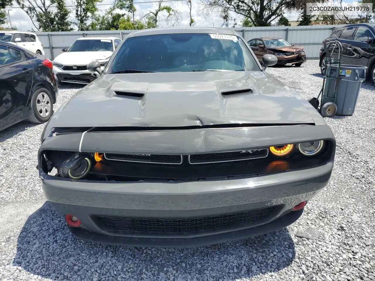 2018 Dodge Challenger Sxt VIN: 2C3CDZAG3JH219778 Lot: 55971115