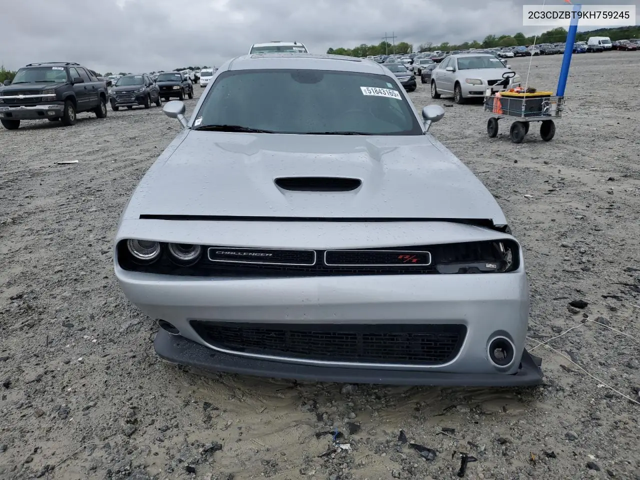 2019 Dodge Challenger R/T VIN: 2C3CDZBT9KH759245 Lot: 51843165