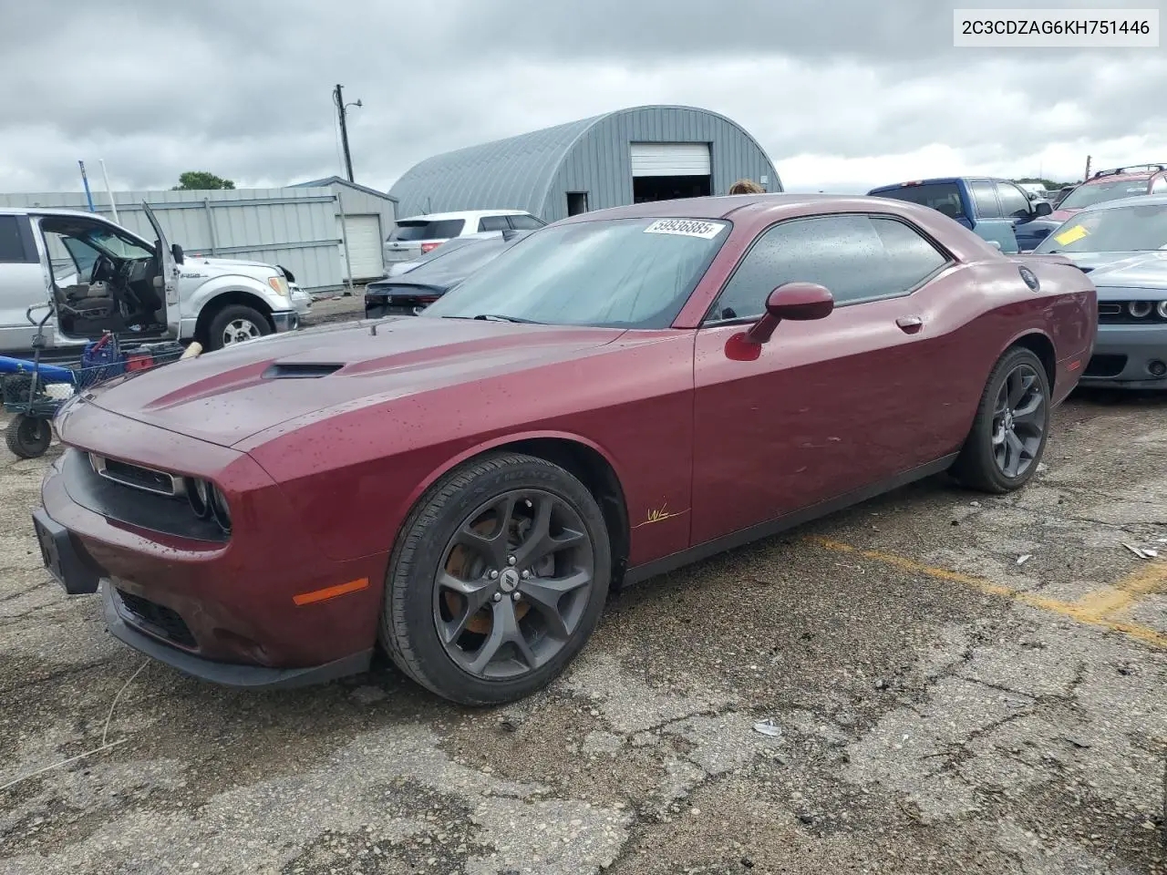 2019 Dodge Challenger Sxt VIN: 2C3CDZAG6KH751446 Lot: 59936885