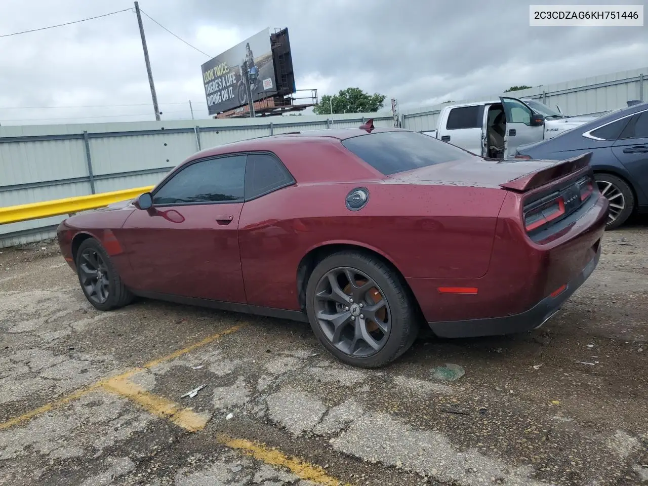 2019 Dodge Challenger Sxt VIN: 2C3CDZAG6KH751446 Lot: 59936885