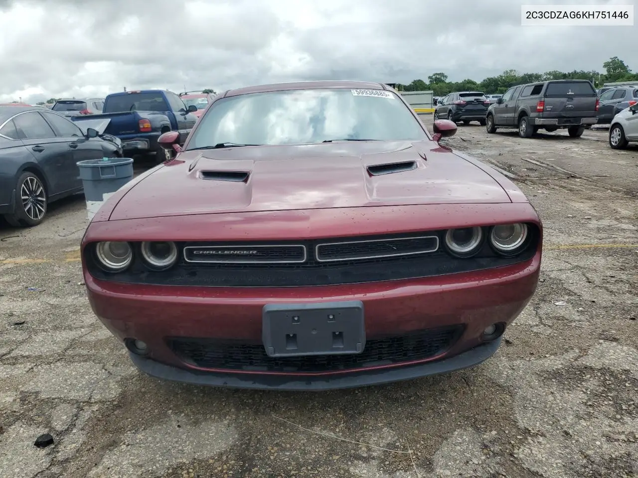2019 Dodge Challenger Sxt VIN: 2C3CDZAG6KH751446 Lot: 59936885
