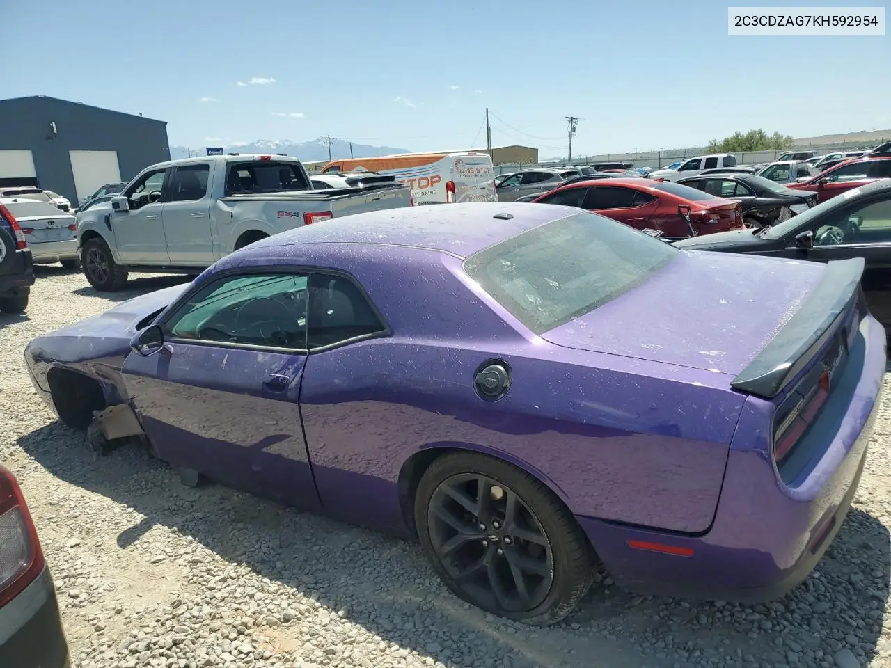 2019 Dodge Challenger Sxt VIN: 2C3CDZAG7KH592954 Lot: 61004555