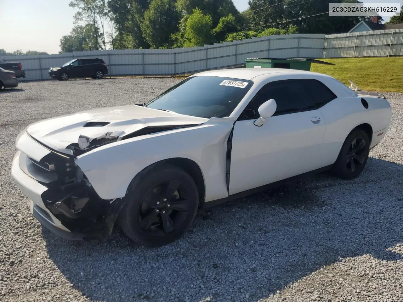 2019 Dodge Challenger Sxt VIN: 2C3CDZAG3KH616229 Lot: 62657725