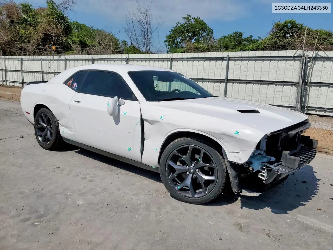 2020 Dodge Challenger Sxt VIN: 2C3CDZAG4LH243350 Lot: 56476225
