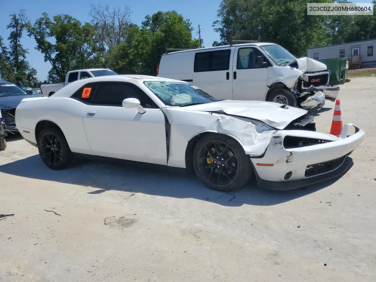 2021 Dodge Challenger Gt VIN: 2C3CDZJG0MH680604 Lot: 53069935
