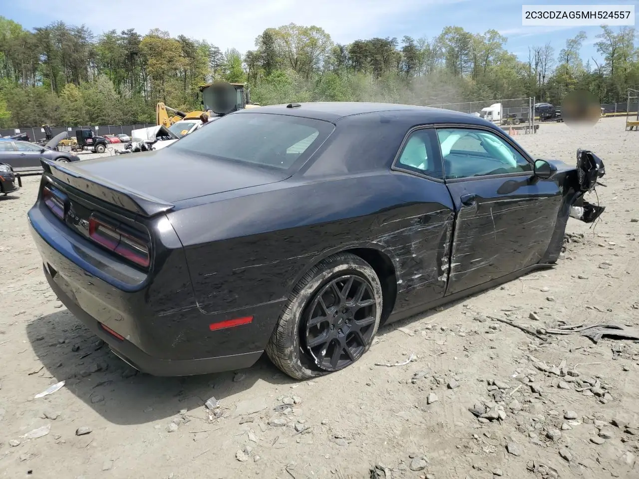 2021 Dodge Challenger Sxt VIN: 2C3CDZAG5MH524557 Lot: 54148625
