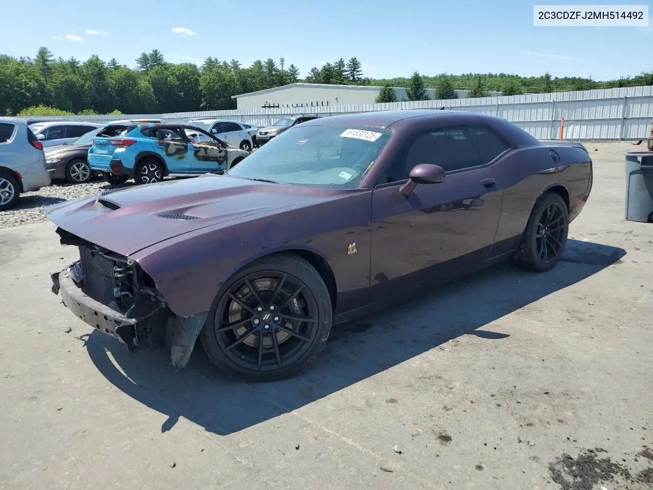 2021 Dodge Challenger R/T Scat Pack VIN: 2C3CDZFJ2MH514492 Lot: 61630125