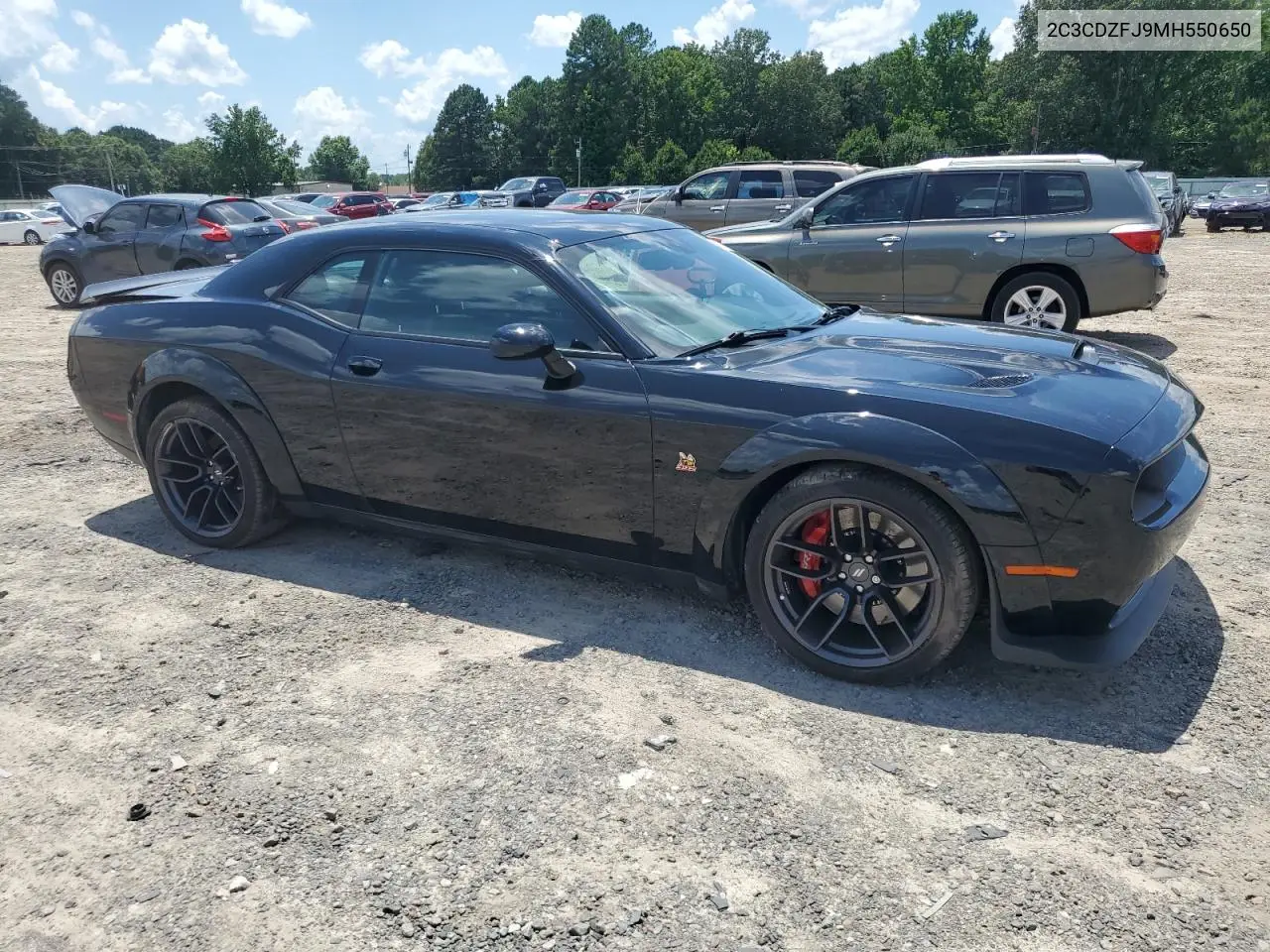 2021 Dodge Challenger R/T Scat Pack VIN: 2C3CDZFJ9MH550650 Lot: 61797585