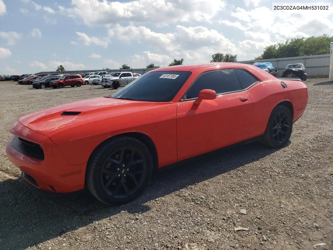 2021 Dodge Challenger Sxt VIN: 2C3CDZAG4MH531032 Lot: 63187385