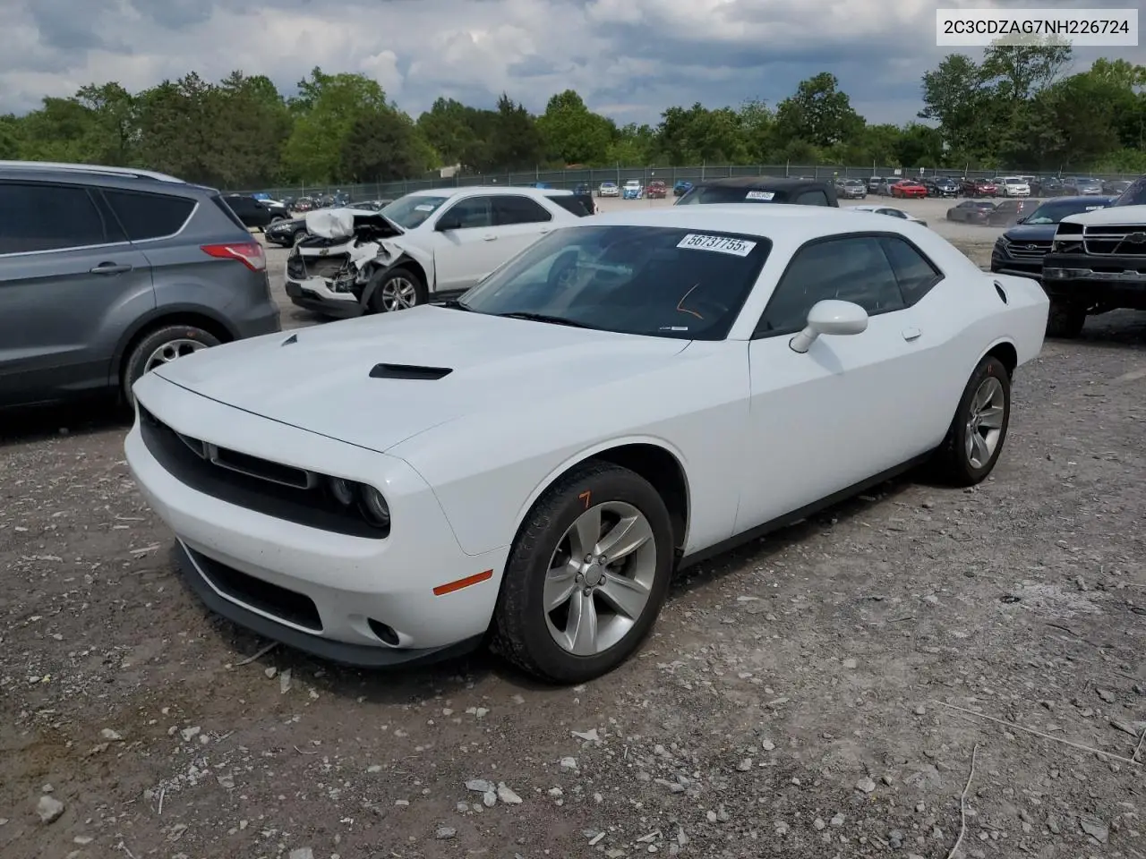 2022 Dodge Challenger Sxt VIN: 2C3CDZAG7NH226724 Lot: 56737755