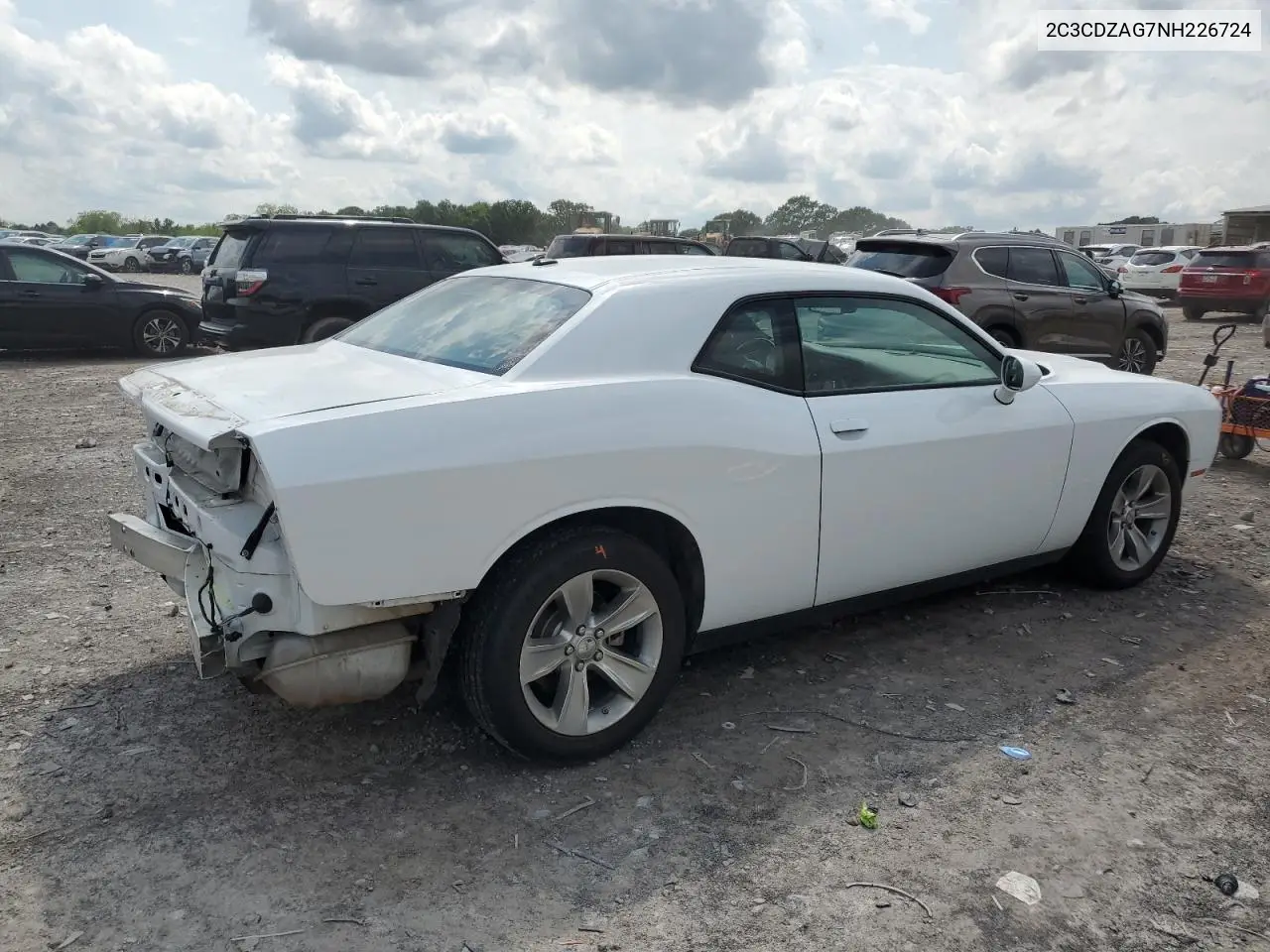 2022 Dodge Challenger Sxt VIN: 2C3CDZAG7NH226724 Lot: 56737755