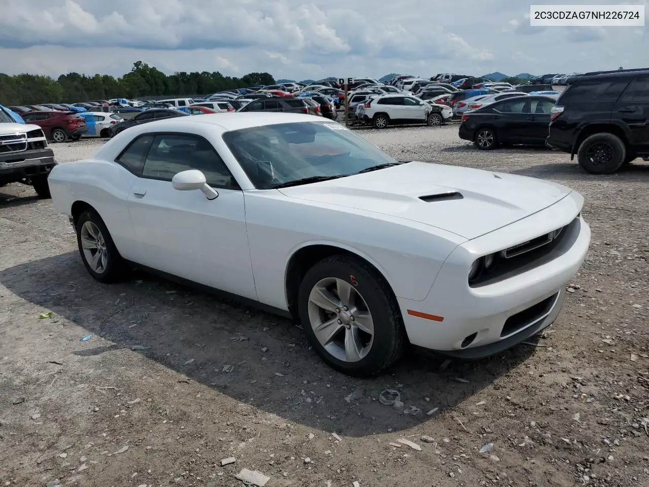 2022 Dodge Challenger Sxt VIN: 2C3CDZAG7NH226724 Lot: 56737755