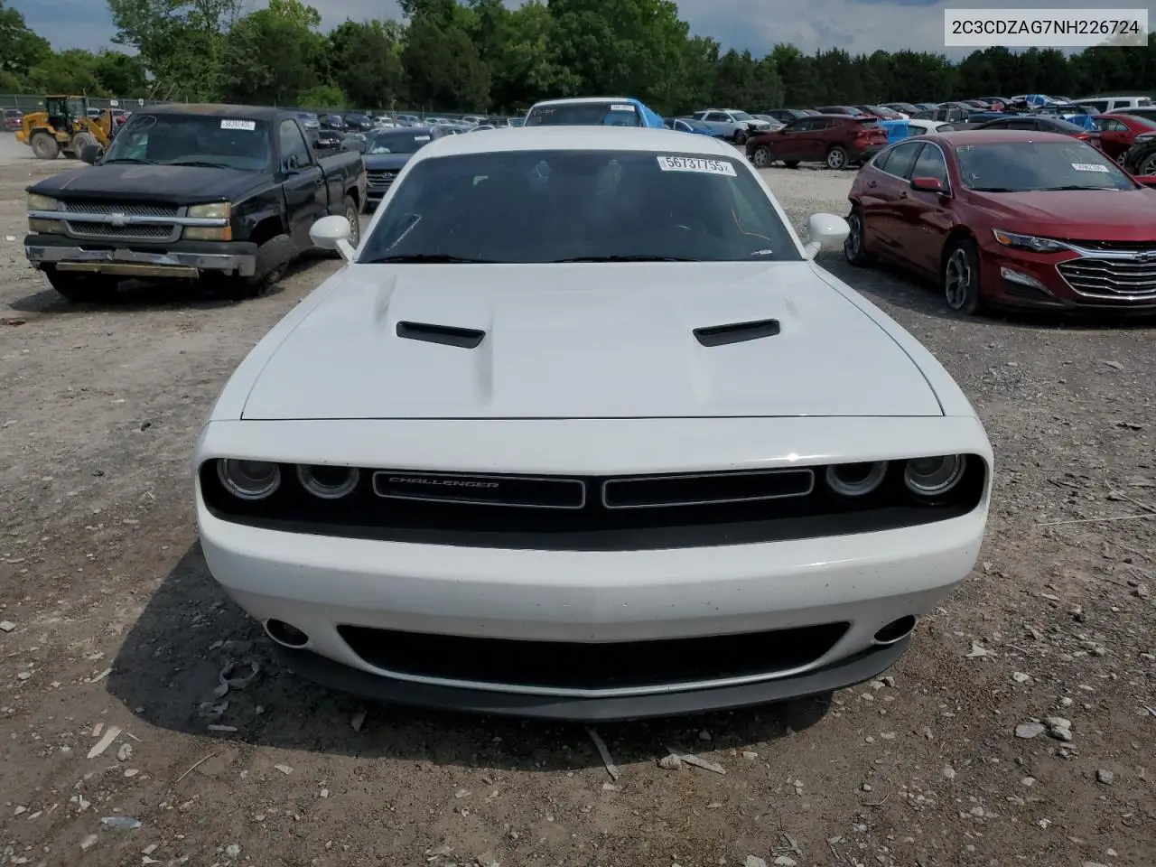 2022 Dodge Challenger Sxt VIN: 2C3CDZAG7NH226724 Lot: 56737755