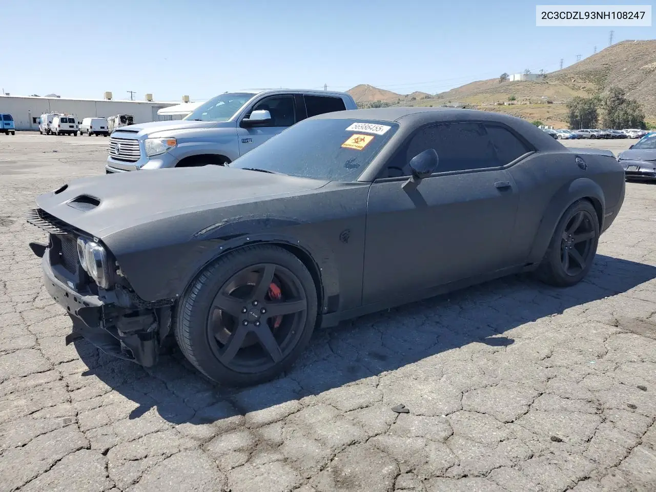 2022 Dodge Challenger Srt Hellcat Redeye VIN: 2C3CDZL93NH108247 Lot: 56986455