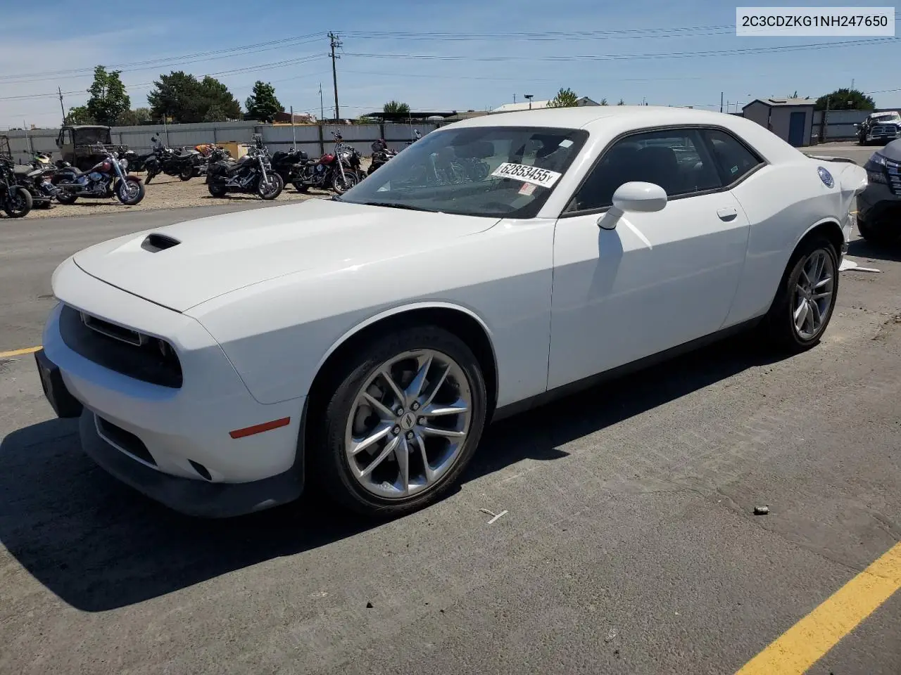 2022 Dodge Challenger Gt VIN: 2C3CDZKG1NH247650 Lot: 62853455
