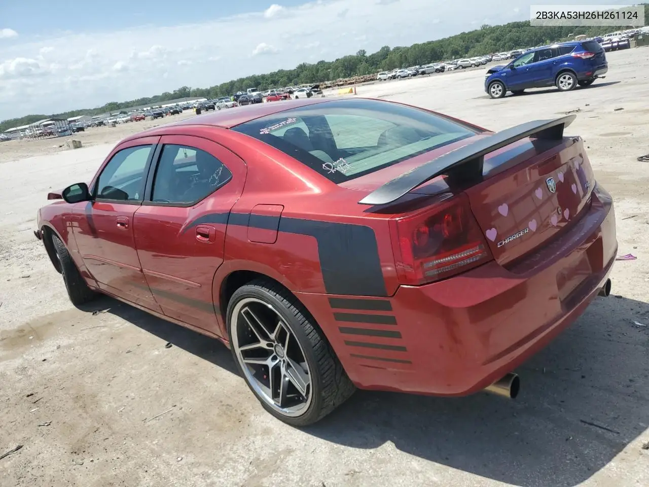 2006 Dodge Charger R/T VIN: 2B3KA53H26H261124 Lot: 62291495