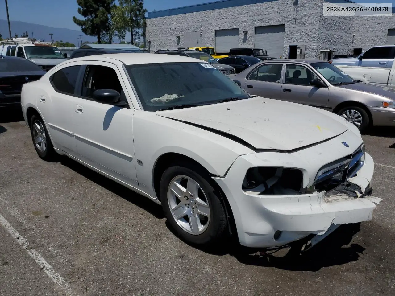 2006 Dodge Charger Se VIN: 2B3KA43G26H400878 Lot: 62754785