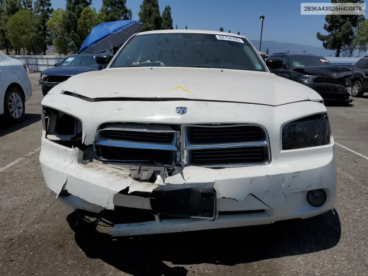 2006 Dodge Charger Se VIN: 2B3KA43G26H400878 Lot: 62754785