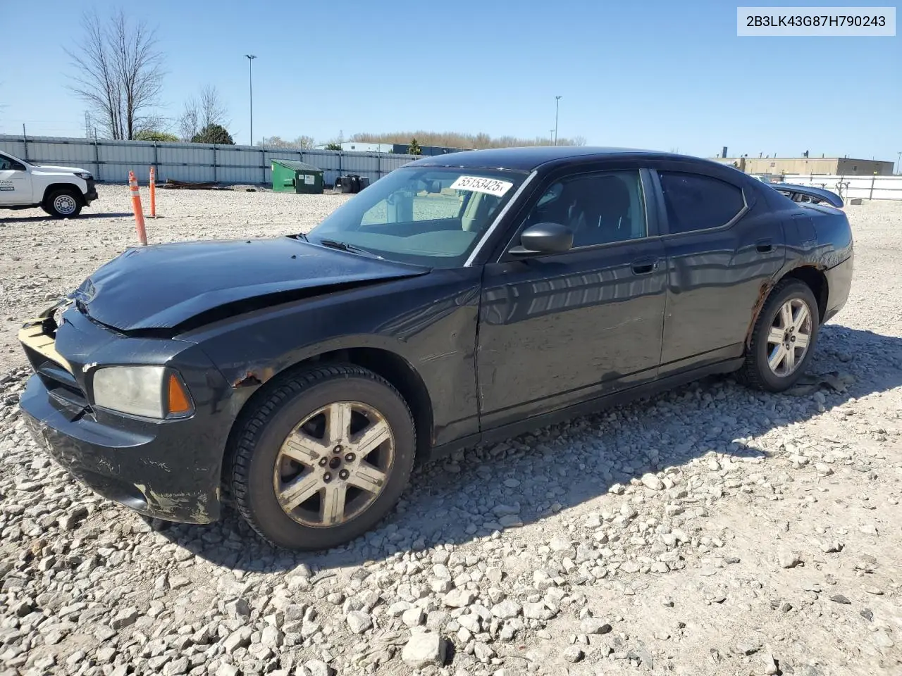 2007 Dodge Charger Se VIN: 2B3LK43G87H790243 Lot: 55153425