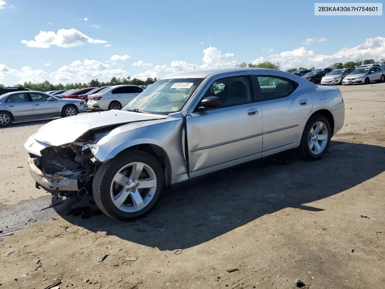 2007 Dodge Charger Se VIN: 2B3KA43G67H754601 Lot: 61531225
