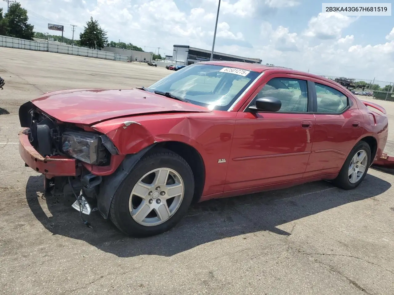 2007 Dodge Charger Se VIN: 2B3KA43G67H681519 Lot: 62501275