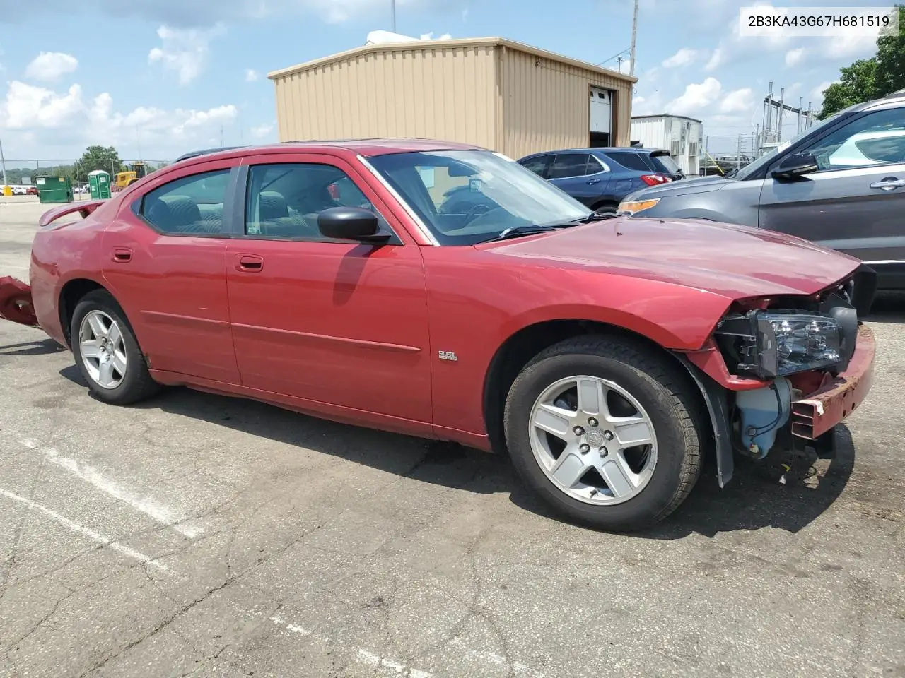 2007 Dodge Charger Se VIN: 2B3KA43G67H681519 Lot: 62501275