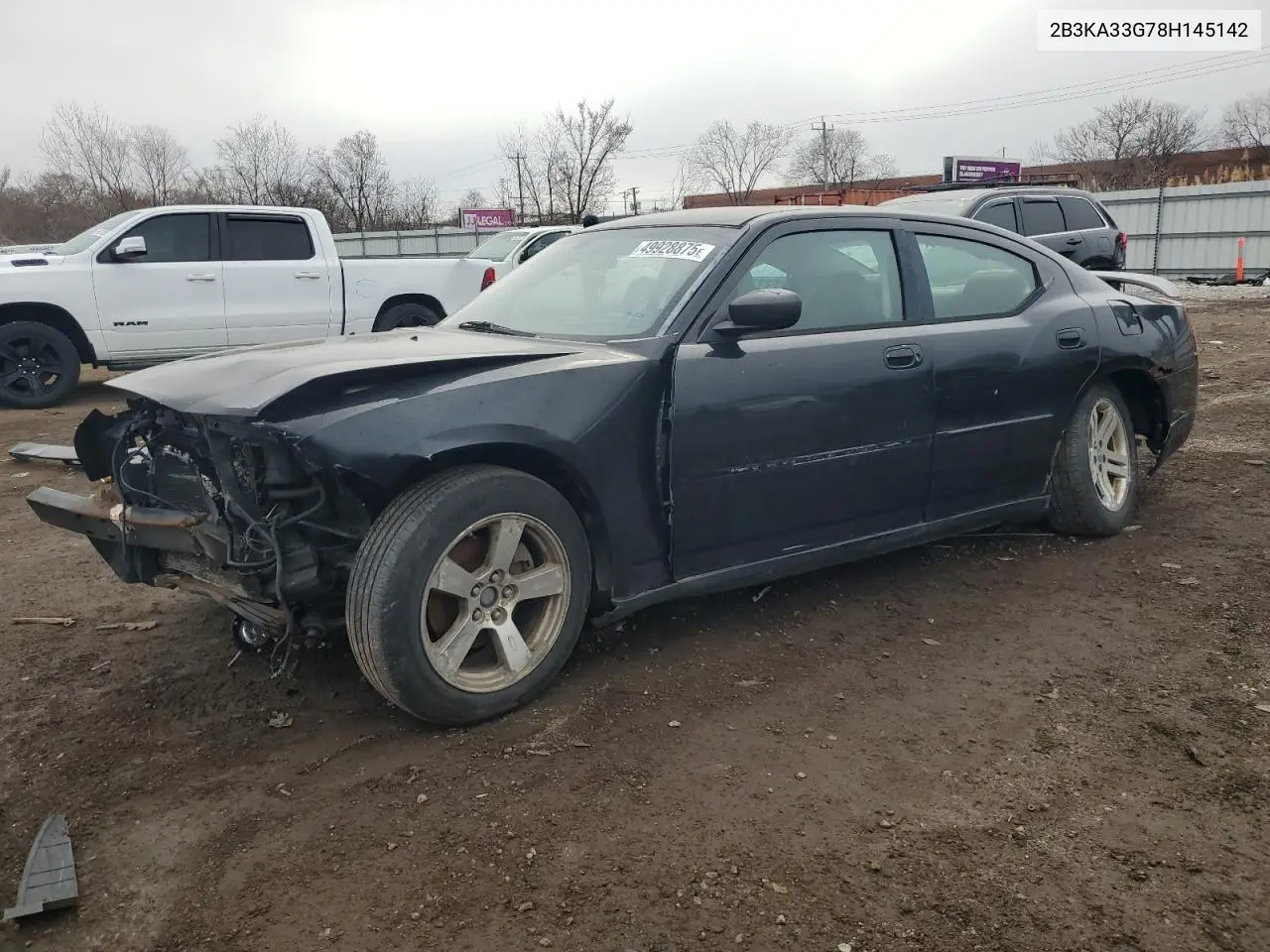 2008 Dodge Charger Sxt VIN: 2B3KA33G78H145142 Lot: 49928875