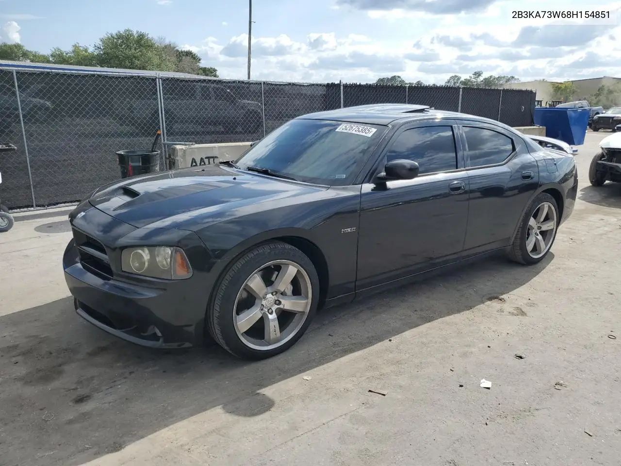 2008 Dodge Charger Srt-8 VIN: 2B3KA73W68H154851 Lot: 52675385