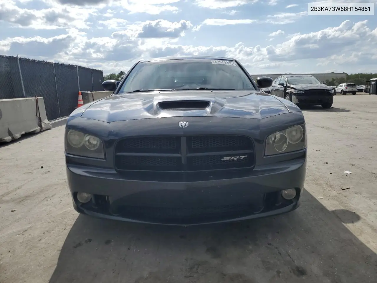 2008 Dodge Charger Srt-8 VIN: 2B3KA73W68H154851 Lot: 52675385