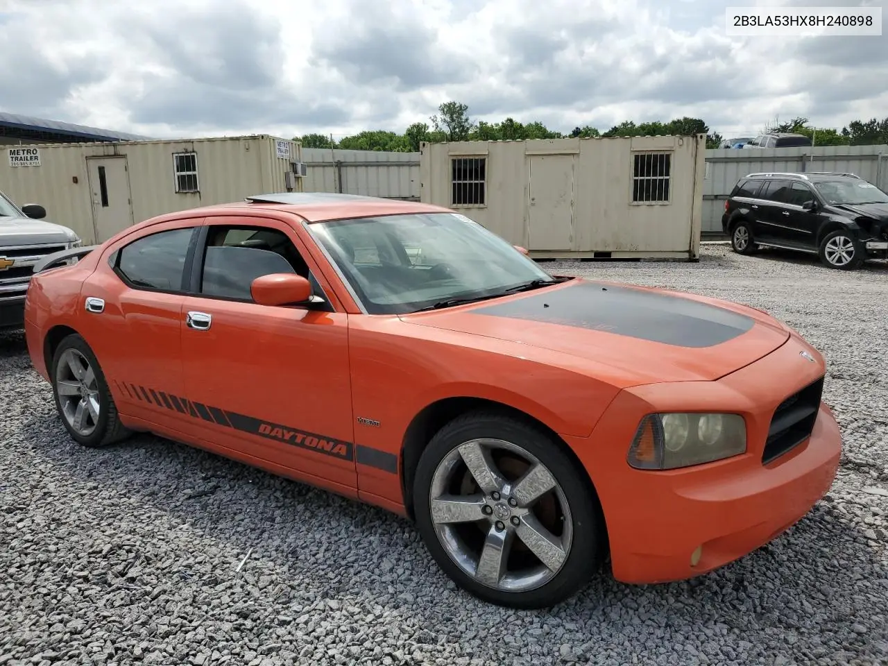 2008 Dodge Charger R/T VIN: 2B3LA53HX8H240898 Lot: 60642355