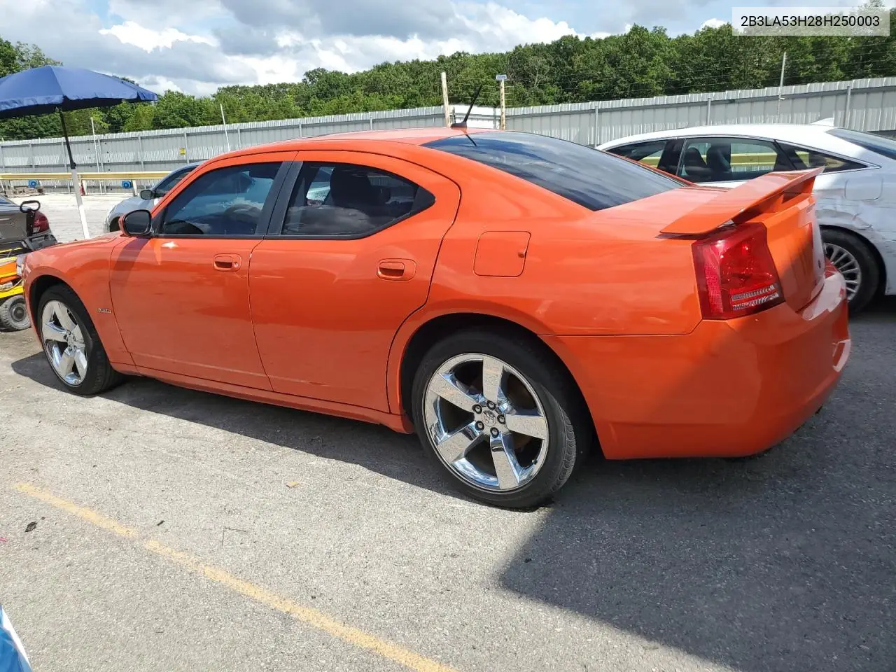 2008 Dodge Charger R/T VIN: 2B3LA53H28H250003 Lot: 62485125