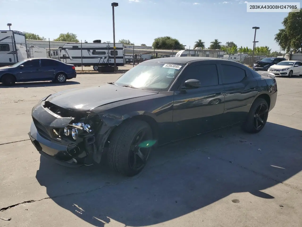 2008 Dodge Charger VIN: 2B3KA43G08H247985 Lot: 62863895