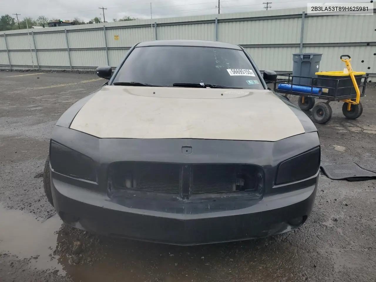 2009 Dodge Charger R/T VIN: 2B3LA53T89H625981 Lot: 56695155