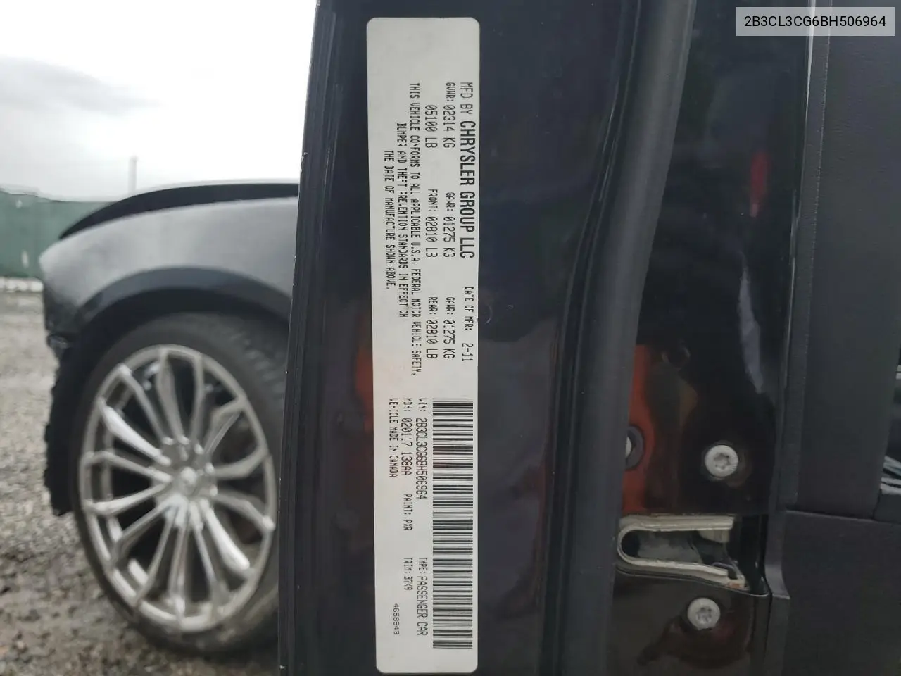 2011 Dodge Charger VIN: 2B3CL3CG6BH506964 Lot: 62941545