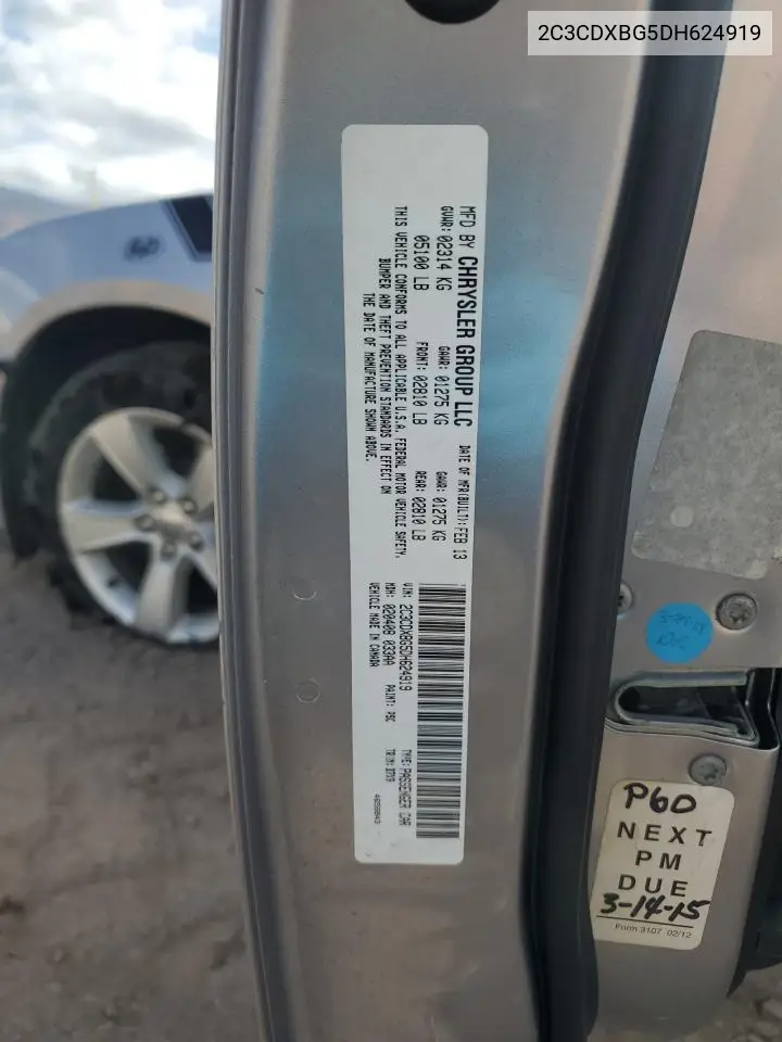 2013 Dodge Charger Se VIN: 2C3CDXBG5DH624919 Lot: 66015395