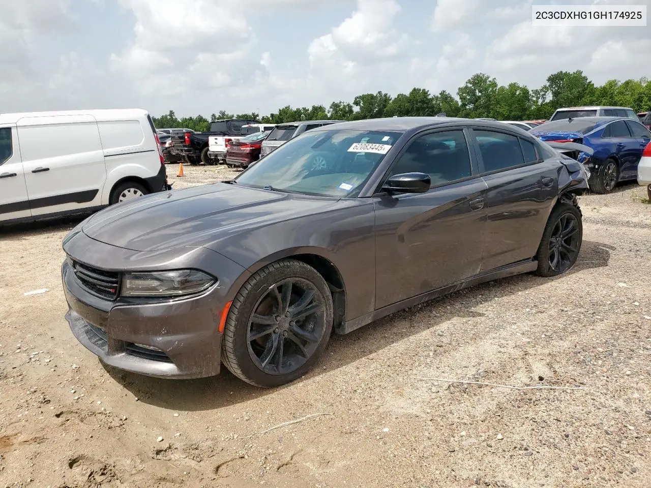 2016 Dodge Charger Sxt VIN: 2C3CDXHG1GH174925 Lot: 62083445