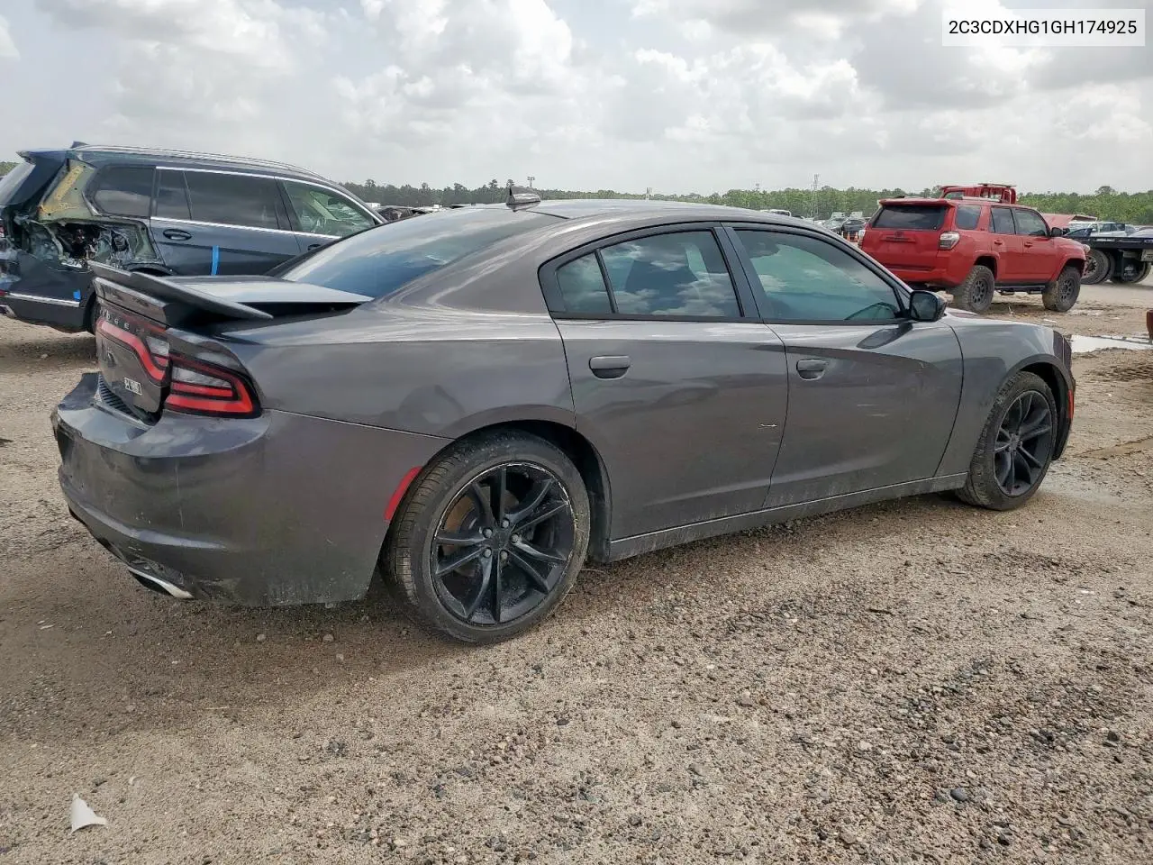 2016 Dodge Charger Sxt VIN: 2C3CDXHG1GH174925 Lot: 62083445