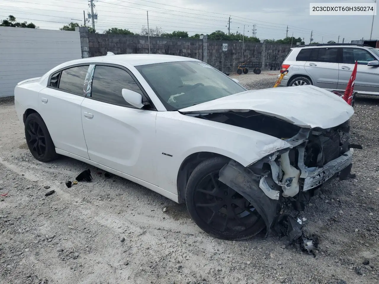 2016 Dodge Charger R/T VIN: 2C3CDXCT6GH350274 Lot: 62575115