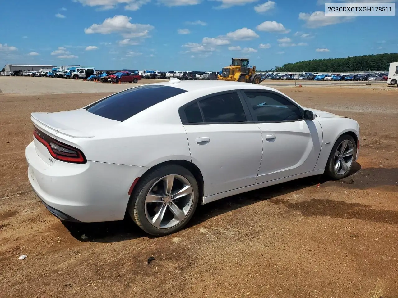 2016 Dodge Charger R/T VIN: 2C3CDXCTXGH178511 Lot: 65943755