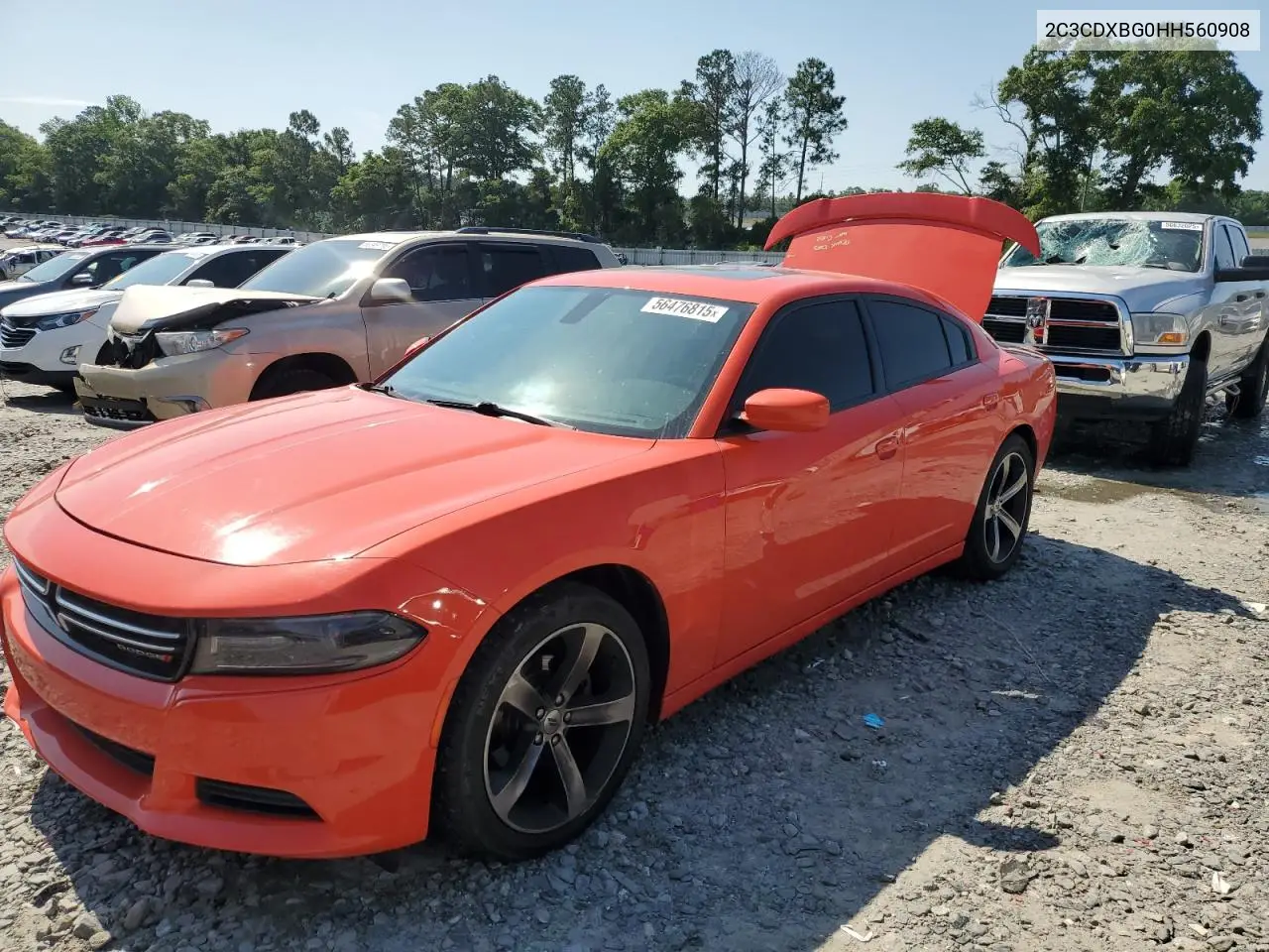 2017 Dodge Charger Se VIN: 2C3CDXBG0HH560908 Lot: 56476815